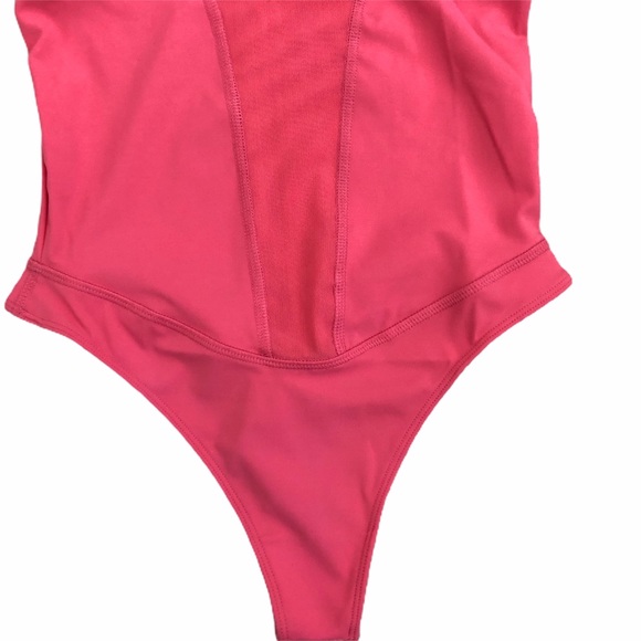 Free People Heart pink Leotard Bodysuit L NWT - Picture 3 of 8